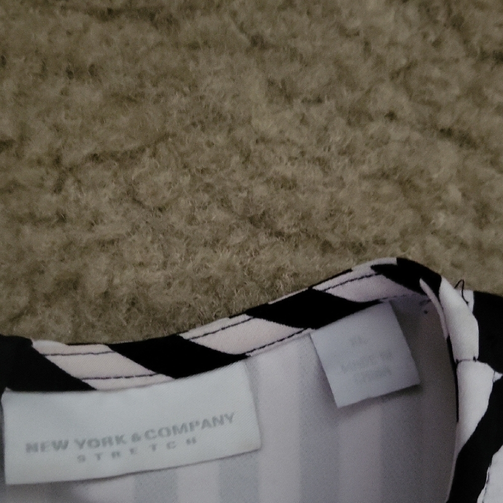 New York & Company Monochrome Striped Jumpsuit - Picture 2 of 5